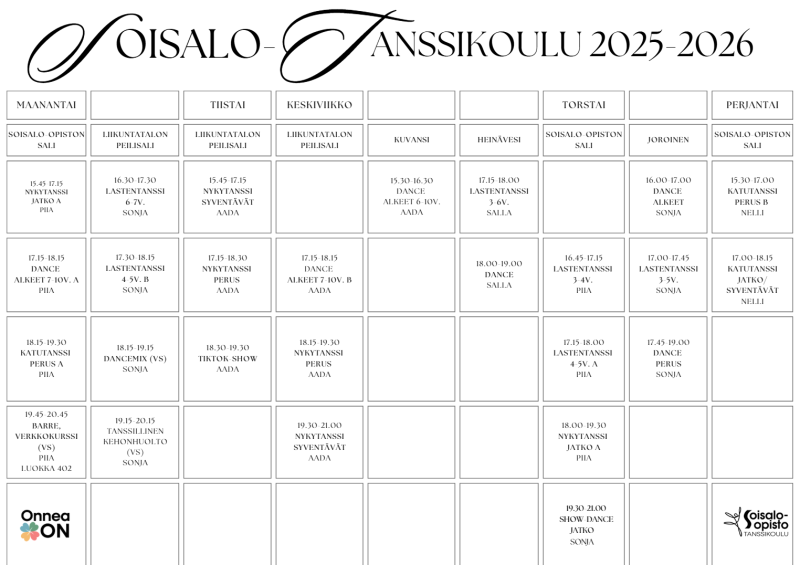 Lukujärjestys 25-26