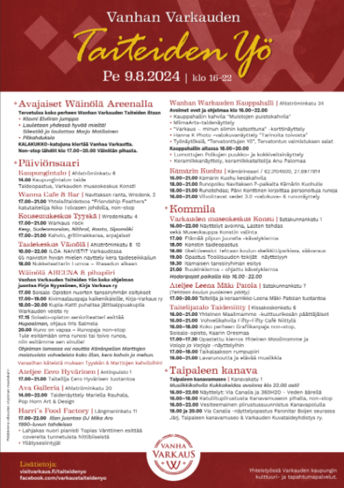 Taiteiden yö 9.8.2024