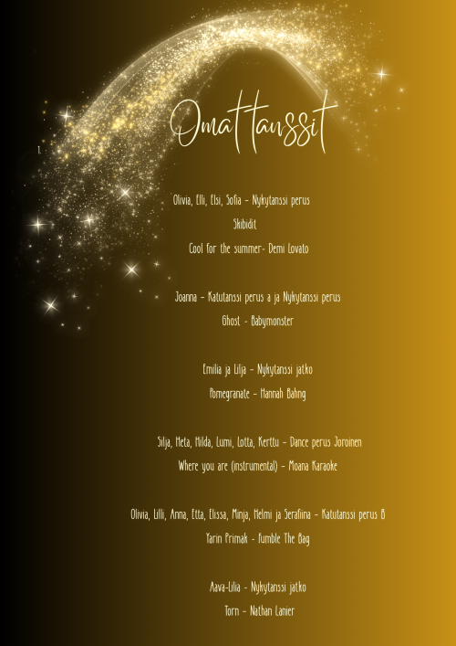 Omat tanssit esiintymisjärjestys 1