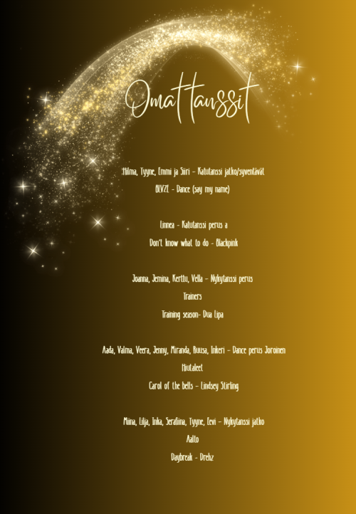 Omat tanssit esiintymisjärjestys 4