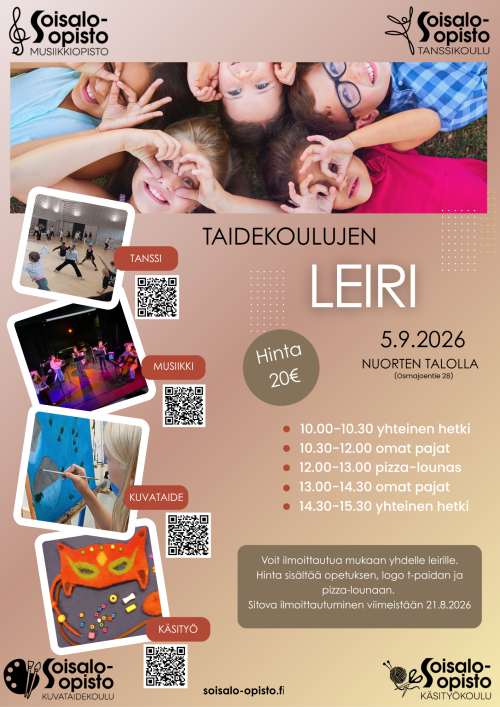 Taidekoulujen leiri 2026