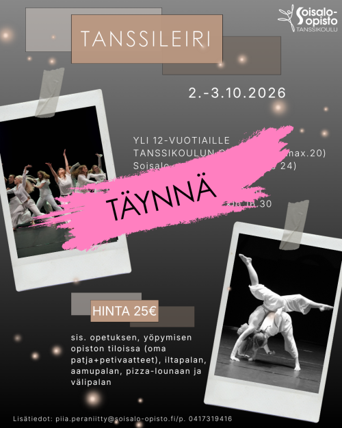 Tanssileiri yli 12v. 2026